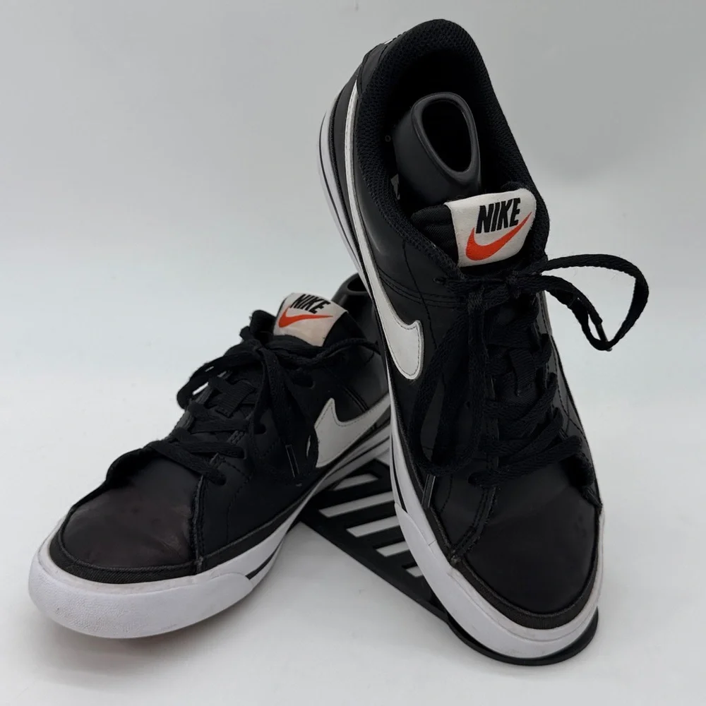 Nike Boys Court Legacy DA5380-002 Black Casual Leather Shoes Sneakers Size 6Y